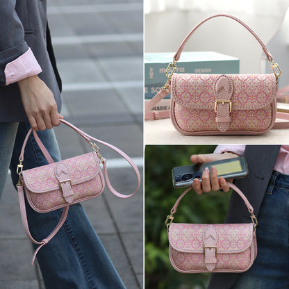 FingerArt Leather Mini Baguette BagDlY Kit, Leather and FabricCombination