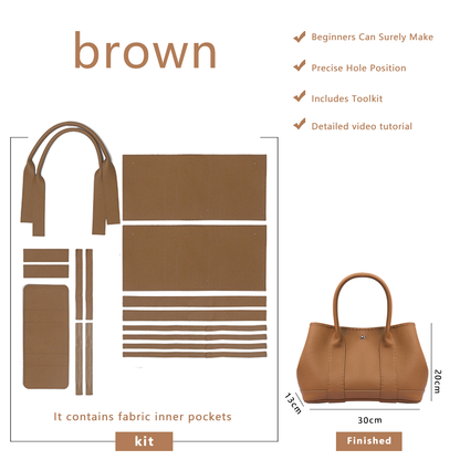 FingerArt Leather Top Grain Leather Large Garden Bag DIY Kit