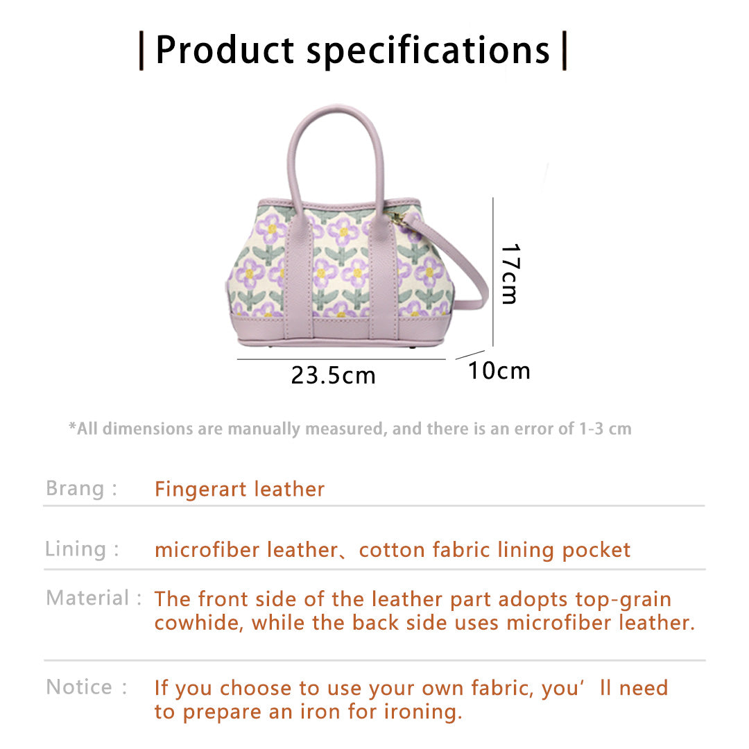 FingerArt Leather Small Garden Bag Leather &amp; Fabric DlY Kit