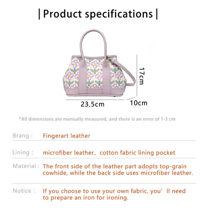 FingerArt Leather Small Garden Bag Leather &amp; Fabric DlY Kit