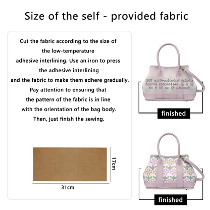 FingerArt Leather Small Garden Bag Leather &amp; Fabric DlY Kit