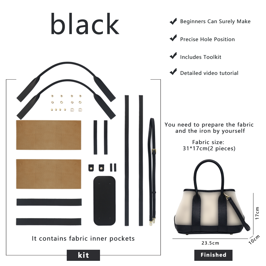 FingerArt Leather Small Garden Bag Leather &amp; Fabric DlY Kit