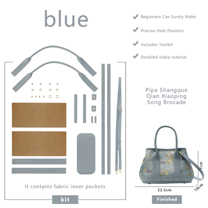 FingerArt Leather Small Garden Bag Leather &amp; Fabric DlY Kit