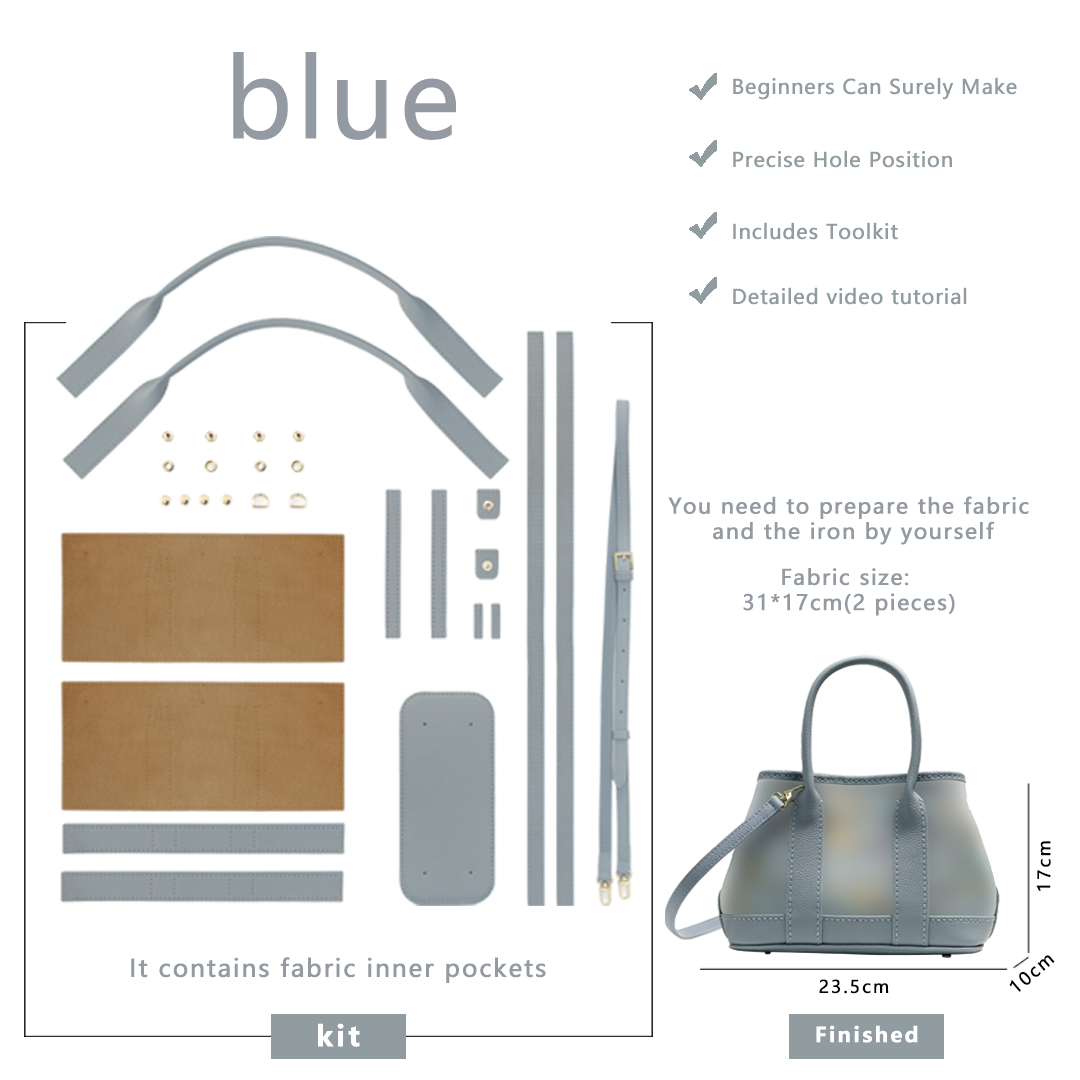 FingerArt Leather Small Garden Bag Leather &amp; Fabric DlY Kit