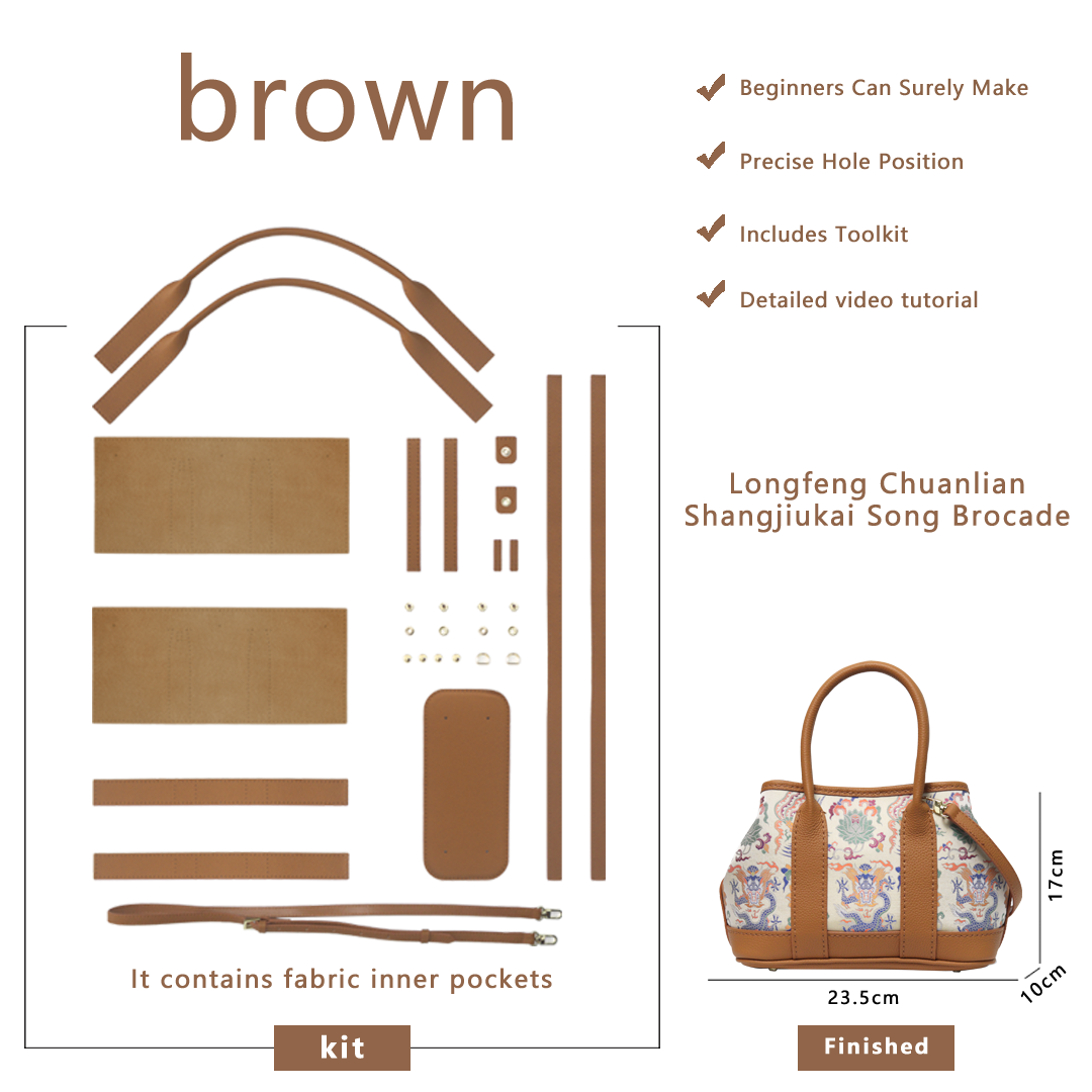 FingerArt Leather Small Garden Bag Leather &amp; Fabric DlY Kit