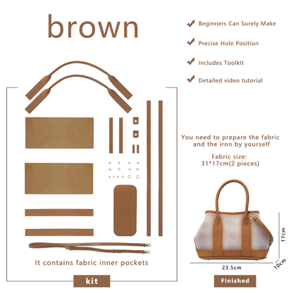 FingerArt Leather Small Garden Bag Leather &amp; Fabric DlY Kit