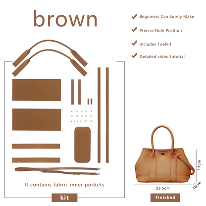 FingerArt Leather Top Grain Leather Small Garden Bag DIY Leather Kit