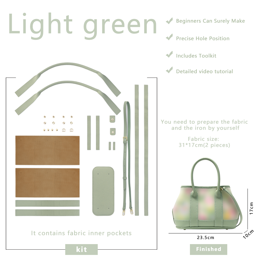 FingerArt Leather Small Garden Bag Leather &amp; Fabric DlY Kit