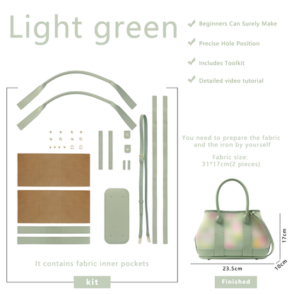 FingerArt Leather Small Garden Bag Leather &amp; Fabric DlY Kit