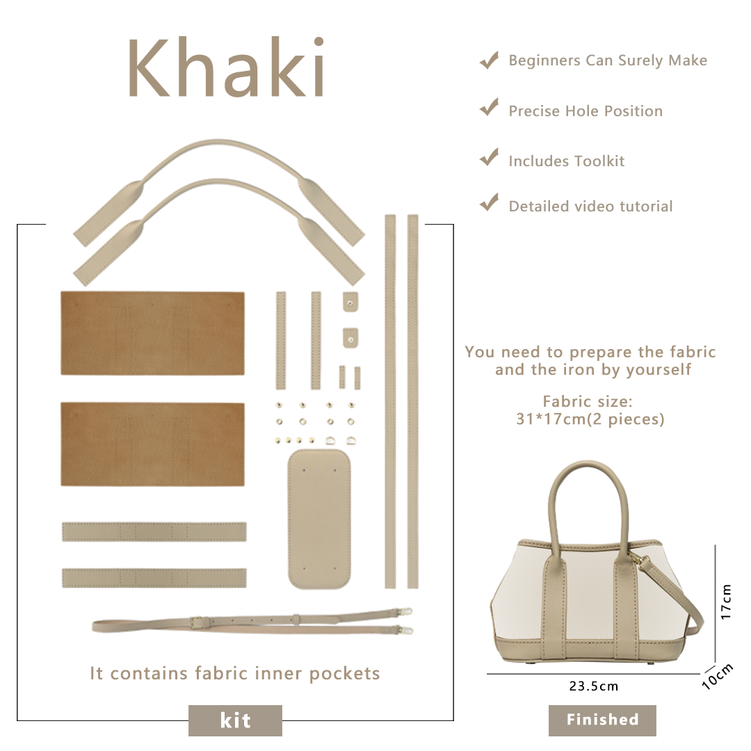 FingerArt Leather Small Garden Bag Leather &amp; Fabric DlY Kit