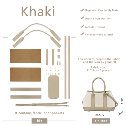 FingerArt Leather Small Garden Bag Leather &amp; Fabric DlY Kit