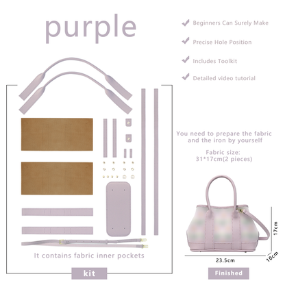 FingerArt Leather Small Garden Bag Leather &amp; Fabric DlY Kit