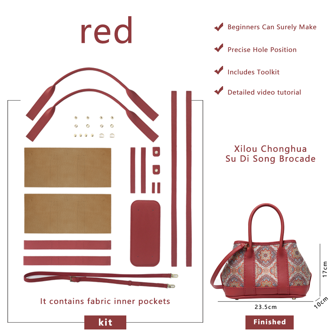 FingerArt Leather Small Garden Bag Leather &amp; Fabric DlY Kit