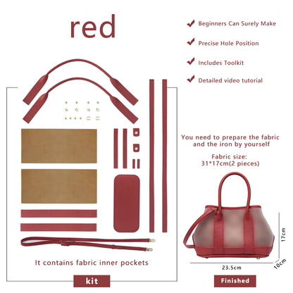 FingerArt Leather Small Garden Bag Leather &amp; Fabric DlY Kit