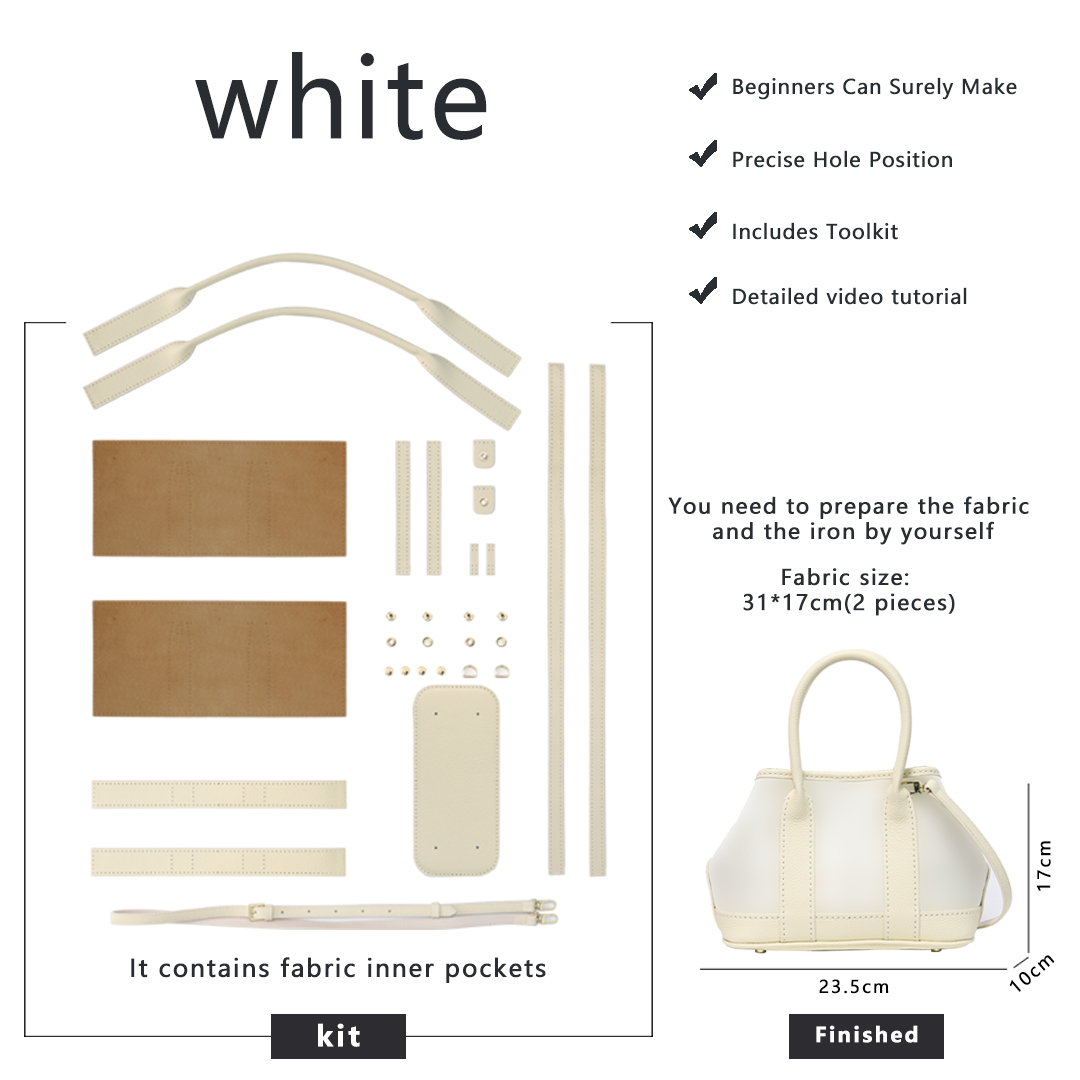 FingerArt Leather Small Garden Bag Leather &amp; Fabric DlY Kit