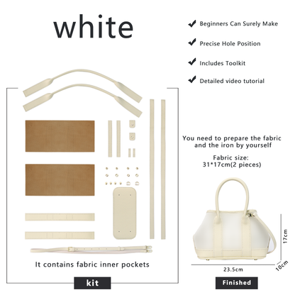 FingerArt Leather Small Garden Bag Leather &amp; Fabric DlY Kit