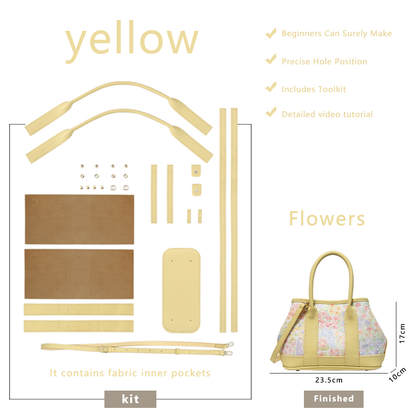 FingerArt Leather Small Garden Bag Leather &amp; Fabric DlY Kit