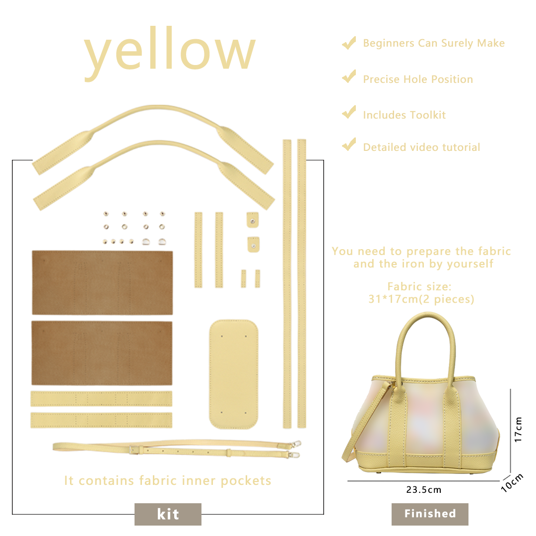 FingerArt Leather Small Garden Bag Leather &amp; Fabric DlY Kit