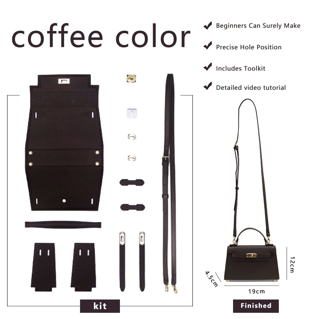 FingerArt Leather Kelly BAG DIY leather Bag Kit Handmade